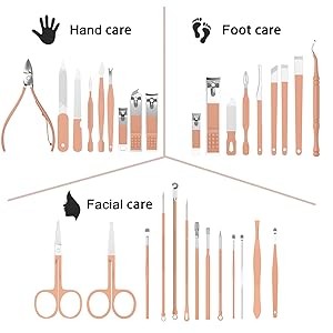 Professional Manicure and Pedicure Kit, 12-Piece Premium Grooming Set with Nail