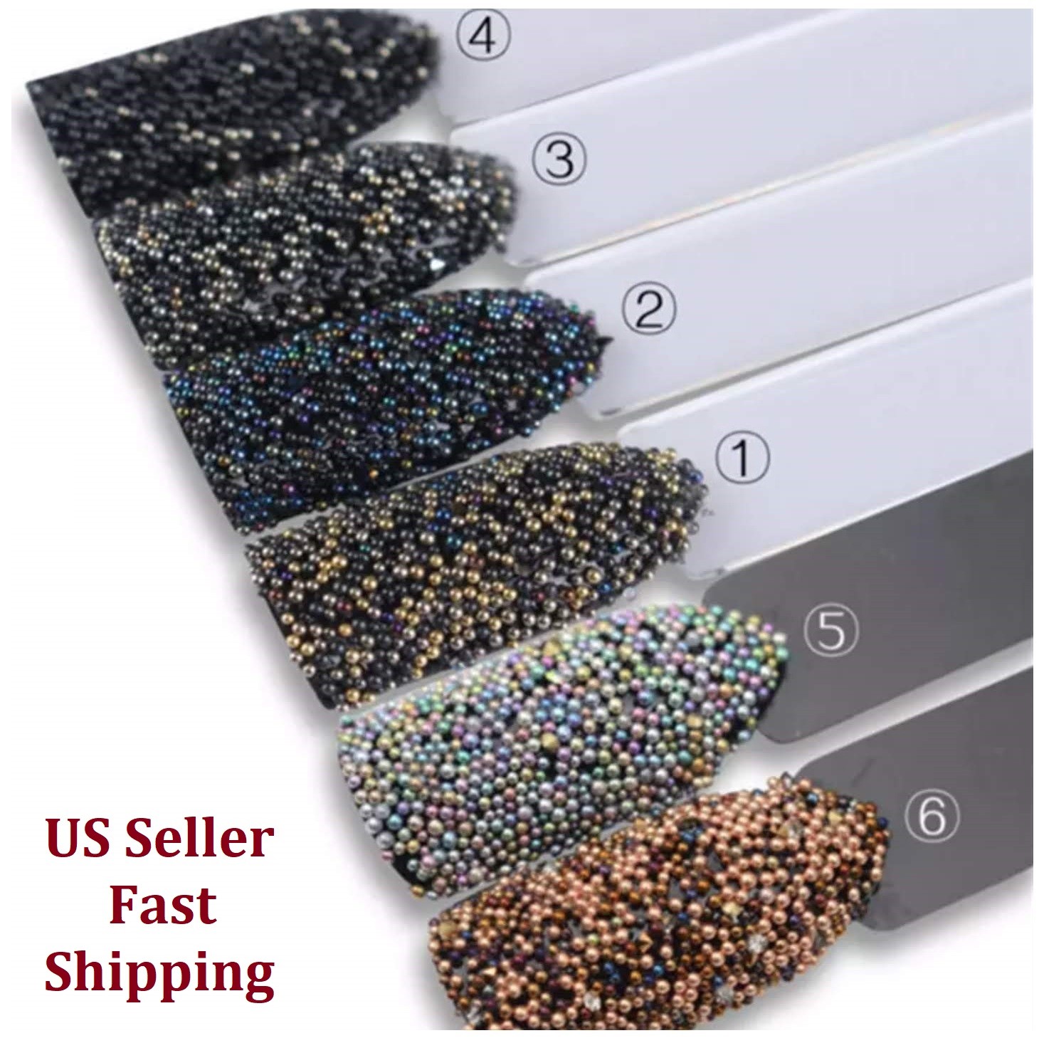 5g 3D Mixed Color Gold/Silver Micro Mini Glass Caviar Beads DIY Nail Art Decor