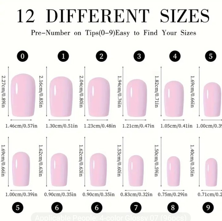 96 PCs Press On Nails Mixed Tones Lavender Pastel & Nude, Reusable Easy To Apply