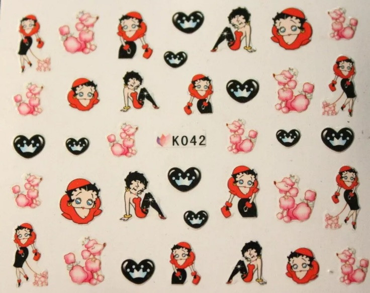 Betty Boop 3D Nail Art Sticker Decal USA Seller Free Fast Ship All SET 5 PCS