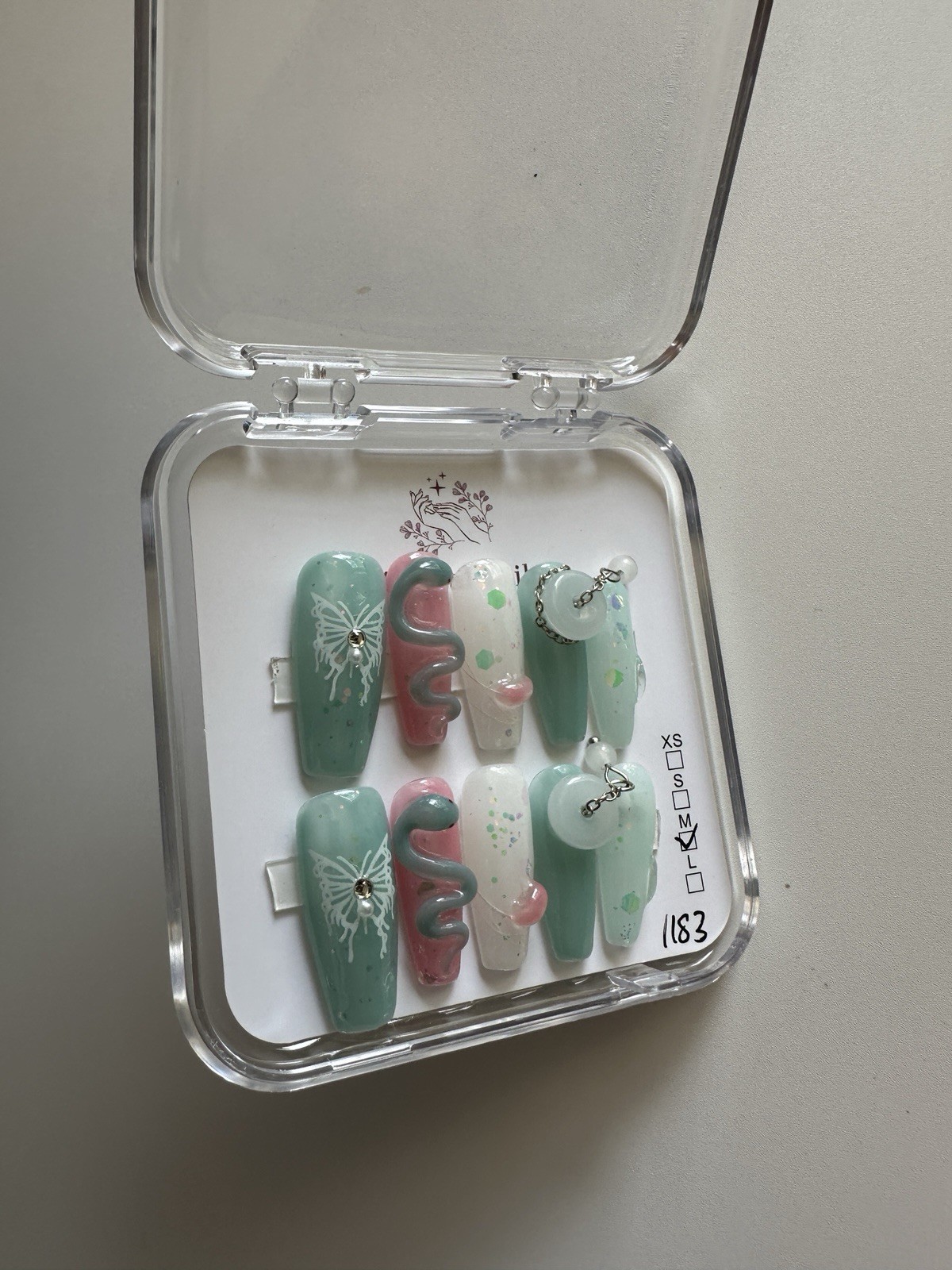 10 Piece 3D Reusable Handmade Press On Nails Set Andromeda