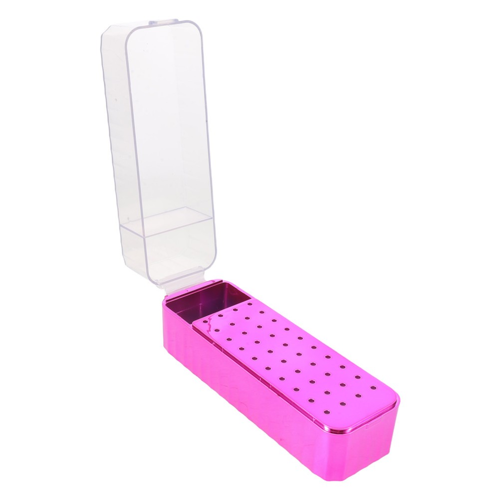 Rosy Nail Drill Bit Storage Case with Clear Lid and Compact Space Saving Design