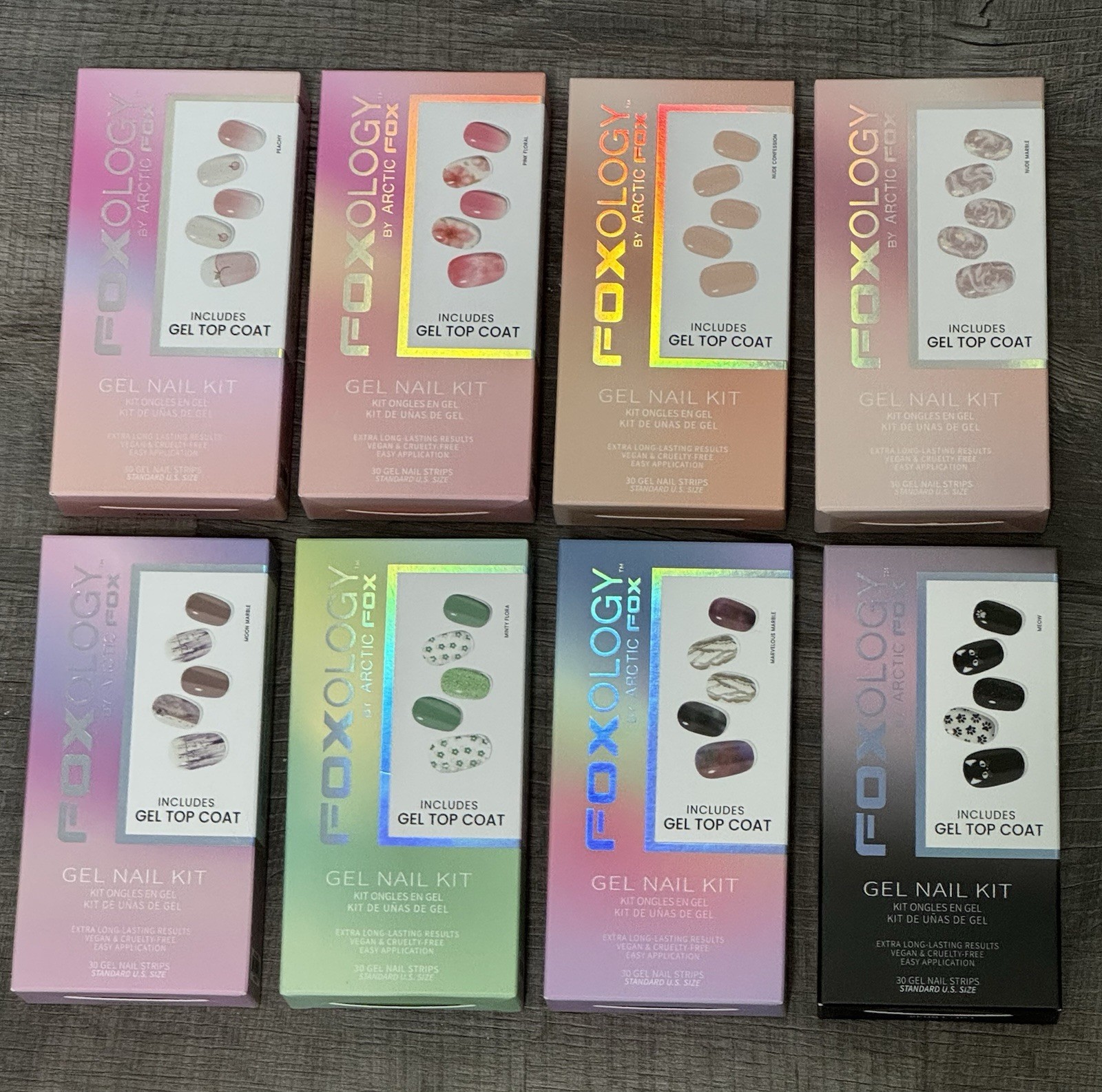 Foxology by Arctic Fox 8 Piece Lot of Gel Nail Kits New In Box Multiple Styles