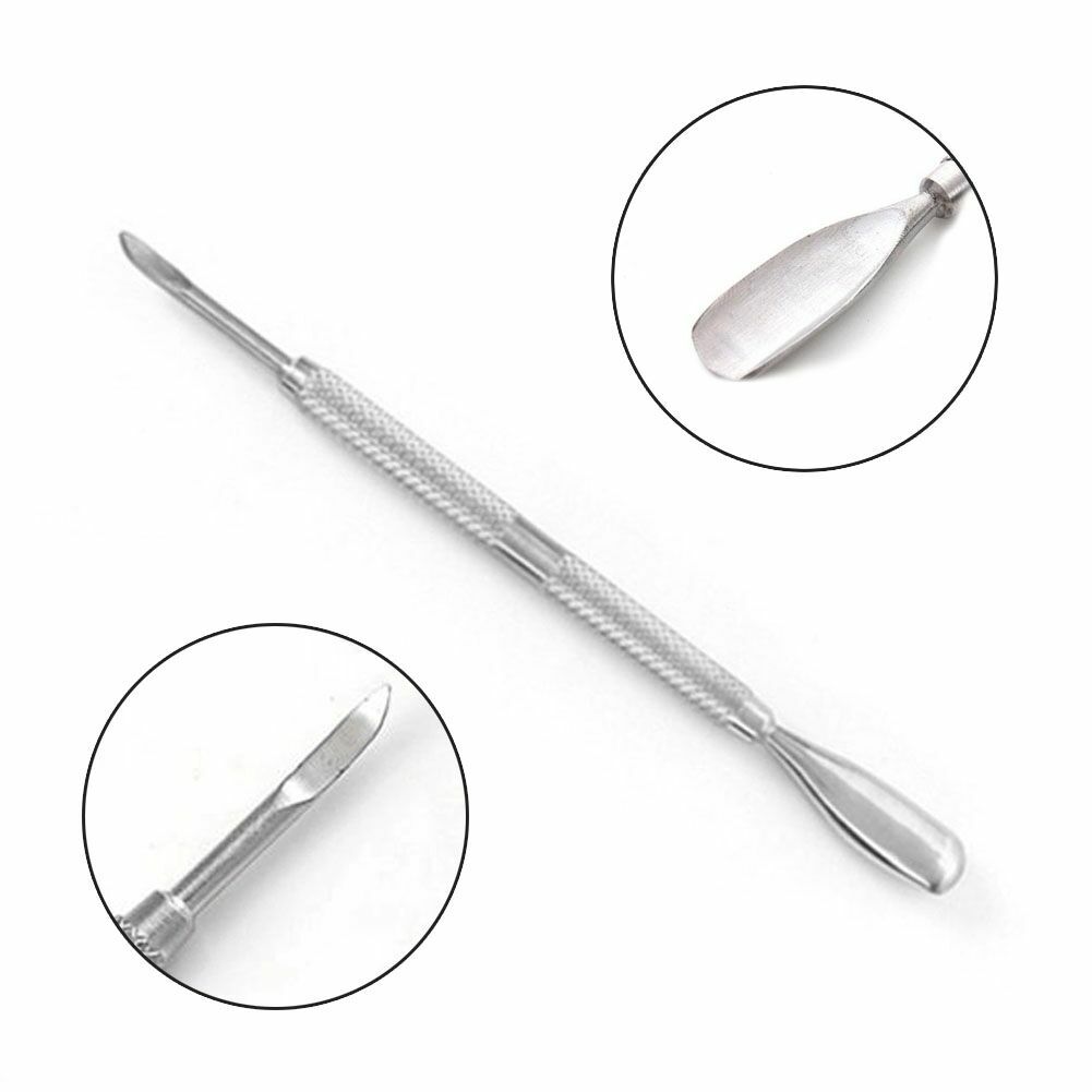 Stainless Steel Nail Art Cuticle Pusher Spoon Remover L Manicure Pedicure Tool