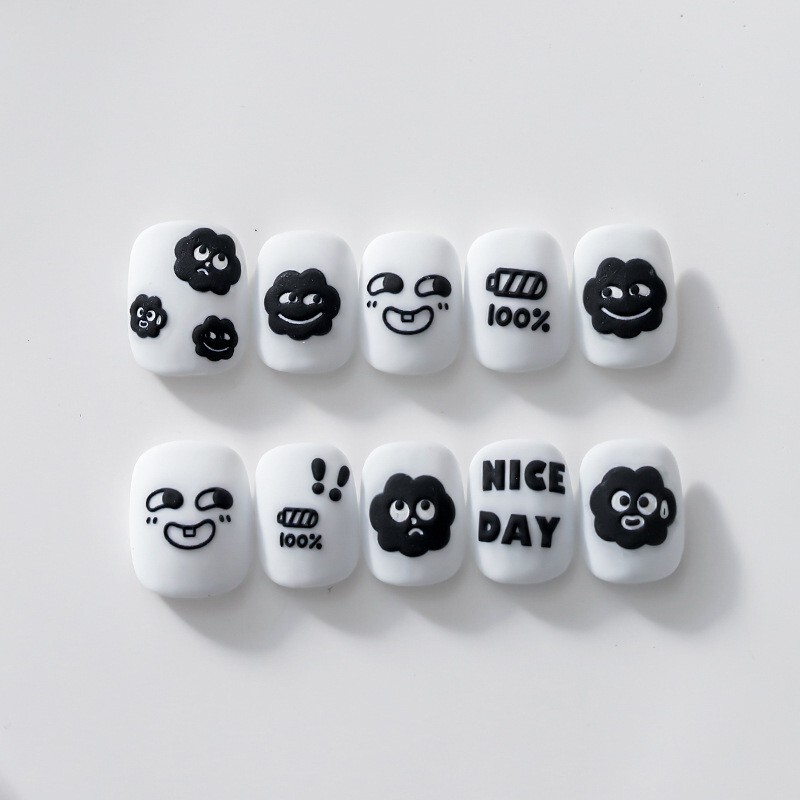 5D Coal Ball Nail Art Decal, Nail Decals, DIY Nails, Embossed Nail Stickers (60)