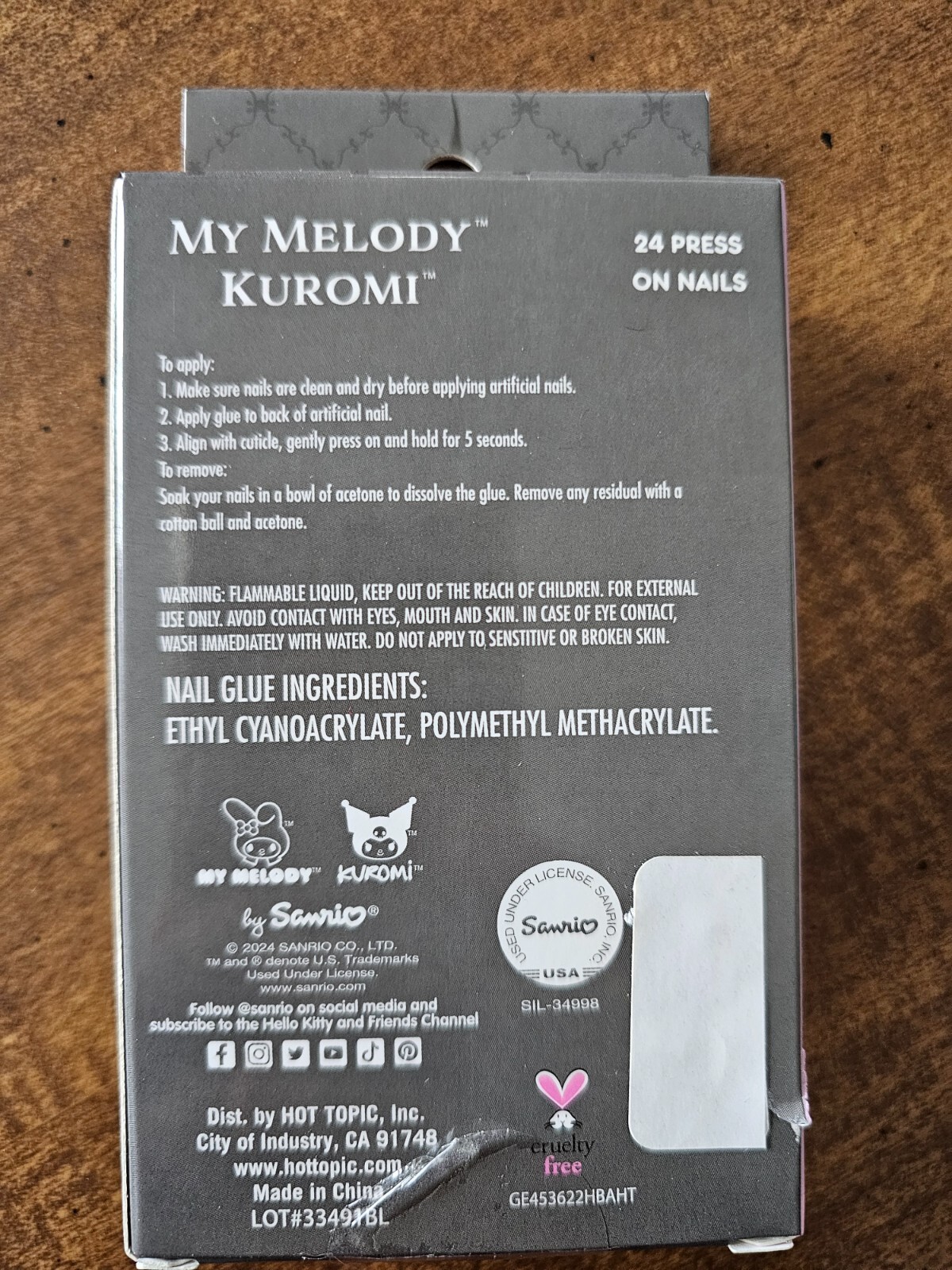 My Melody & Kuromi Lolita Faux Nail Set, NiB!