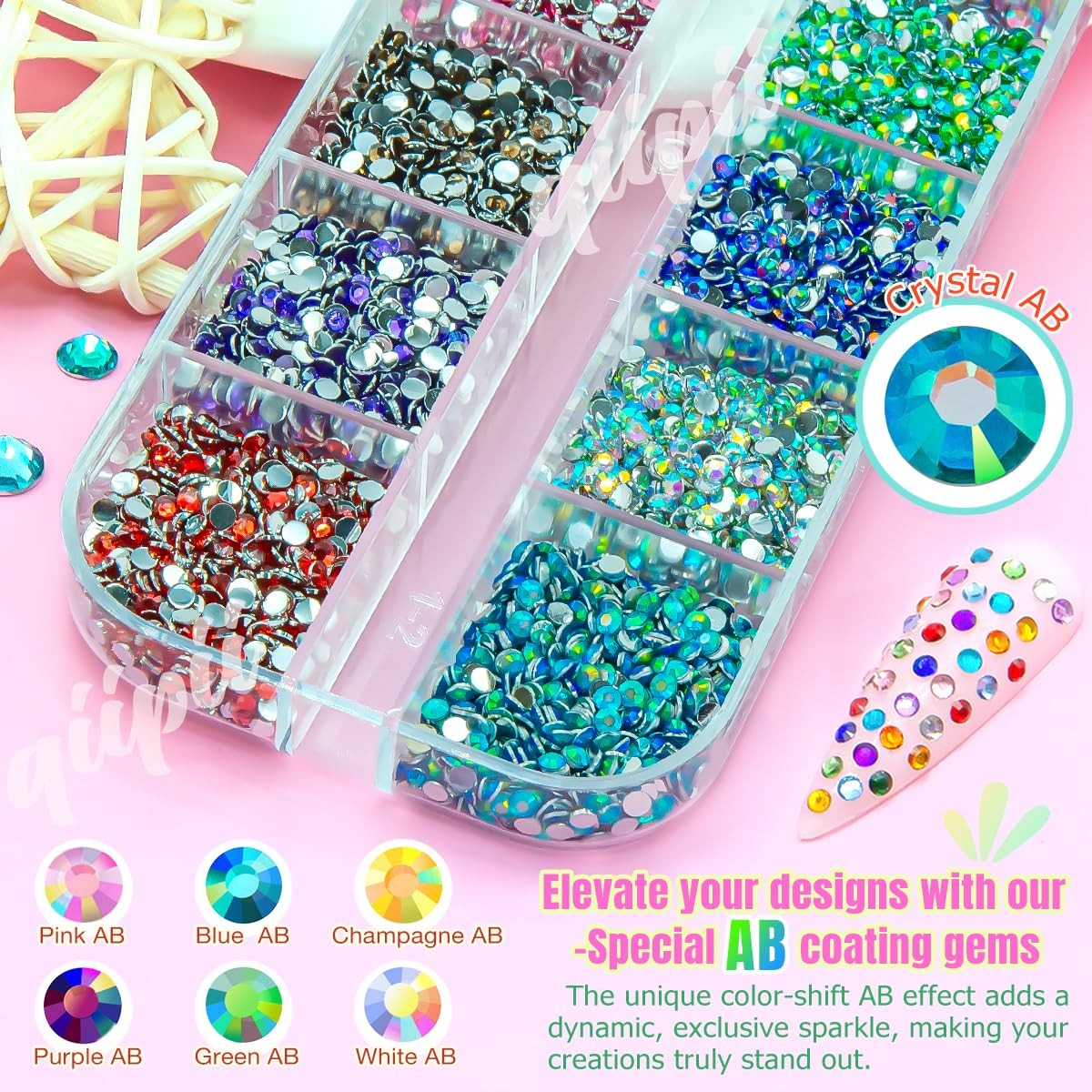 36 Color 2mm Small Crystal Resin Rhinestones for Bedazzling Crafting SS6 Tiny…