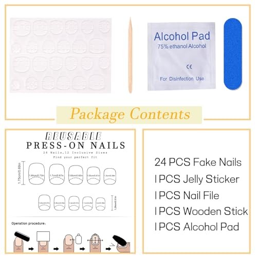 Short Square Fake Nails with Flower Designs – Acrylic Press