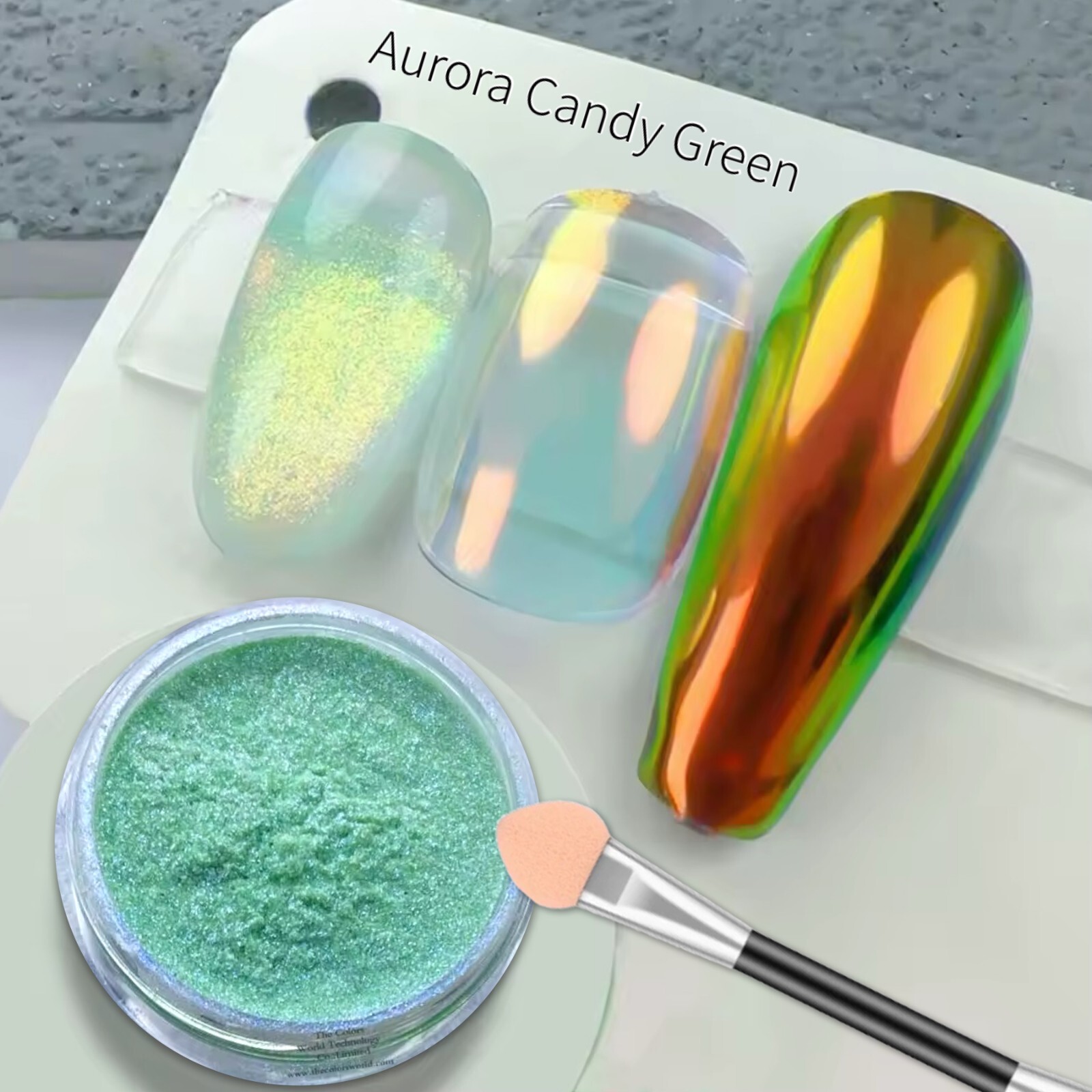 Aurora Chrome Nail Powder Colours Unicorn Rainbow Mirror Mermaid Shiny Nails