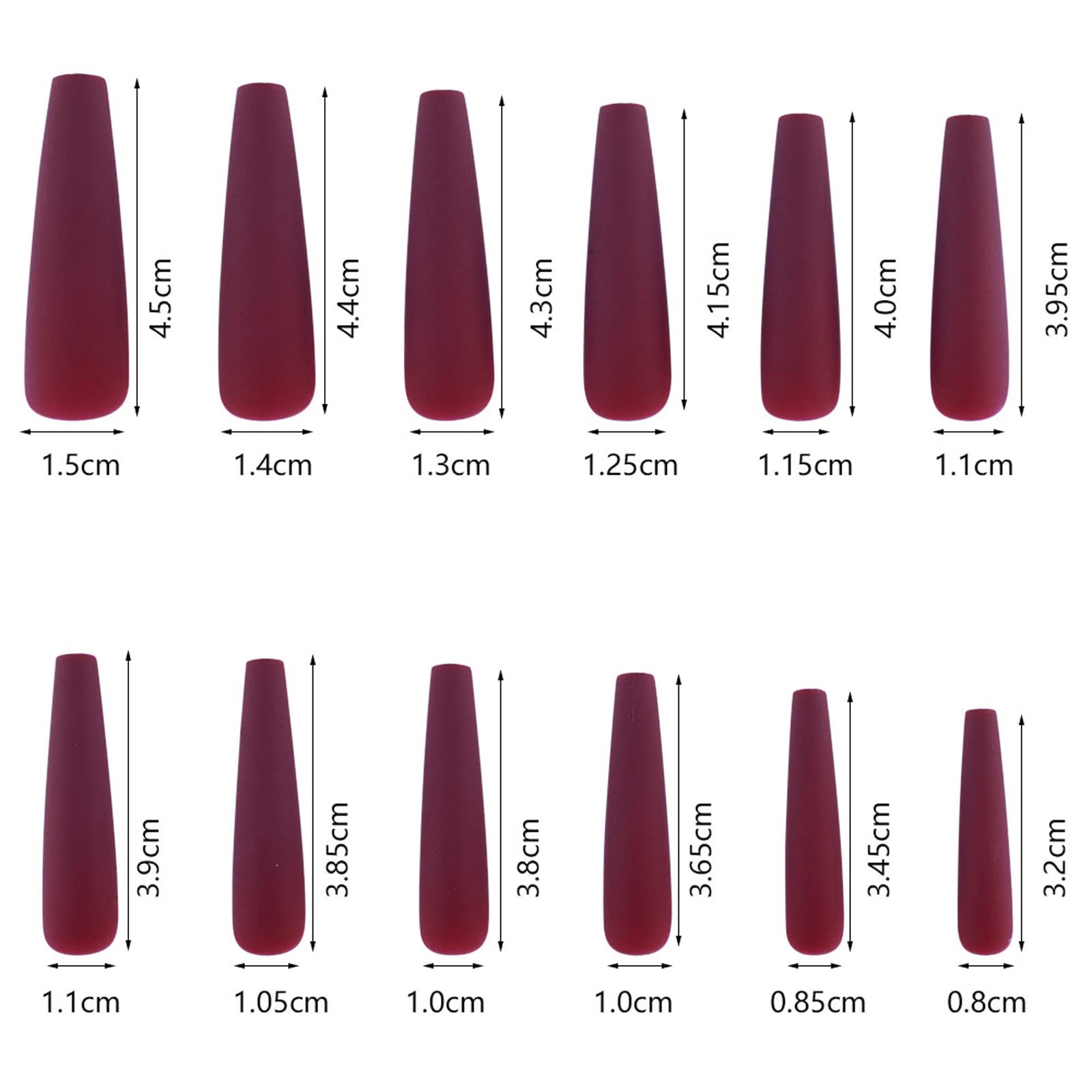 XXL Extra Long Press on Nails Coffin Matte Fake Nails Full Cover Acrylic Fals…