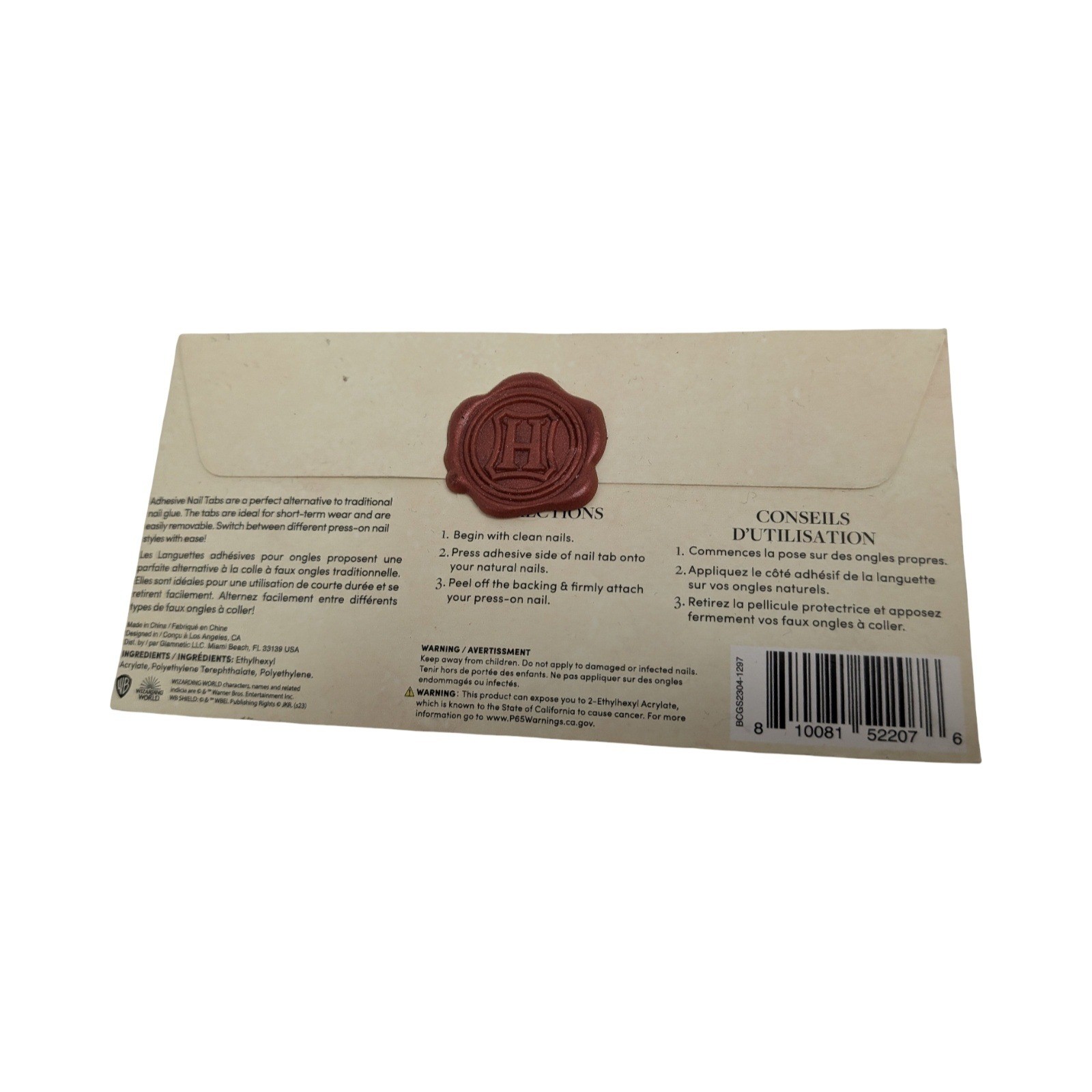 Harry Potter x Glamnetic Adhesive Nail Tabs 90 Count Owl Post Hogwarts New