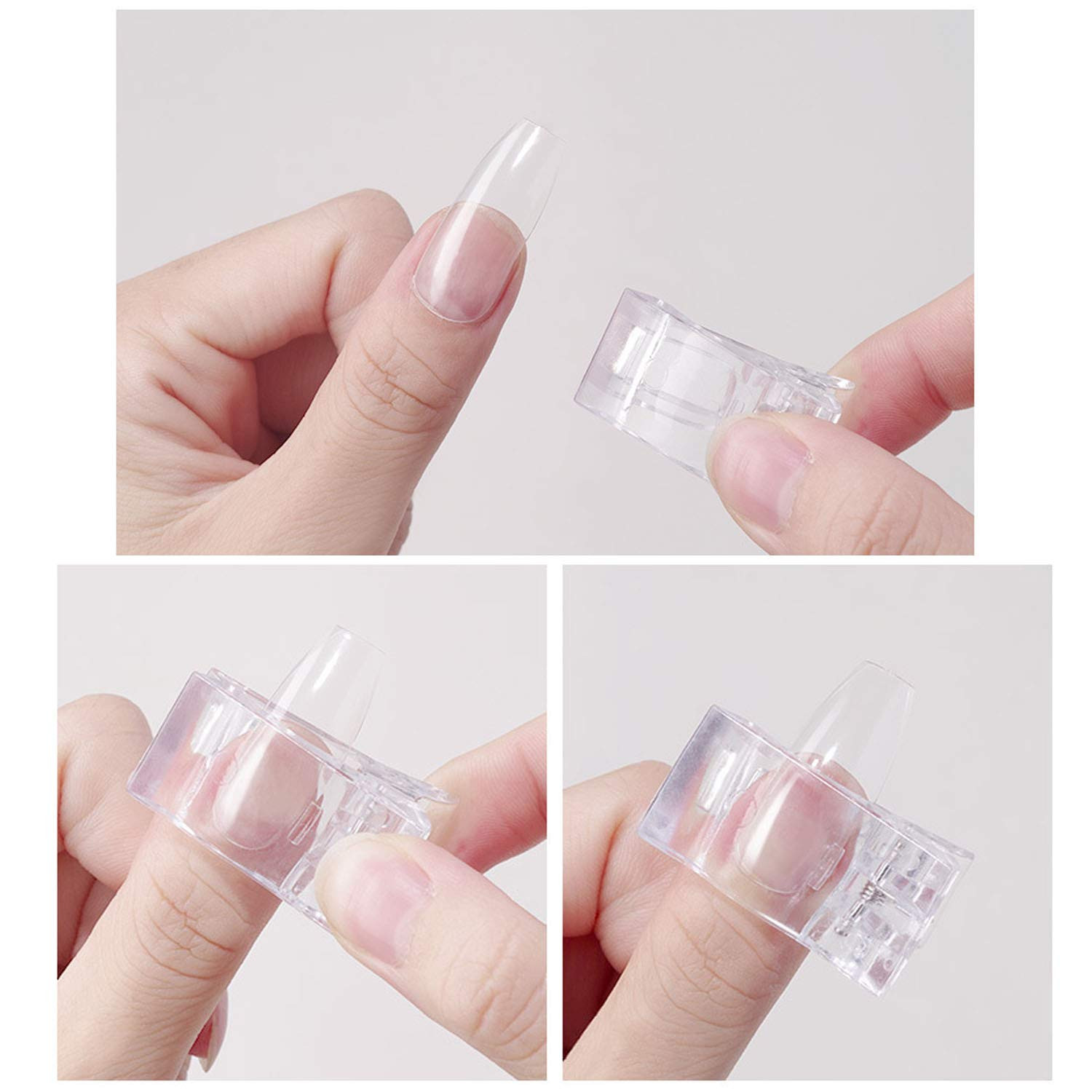 12Pcs Nail Tips Clip for Quick Building Polygel Nail Clips for Polygel Finger Na