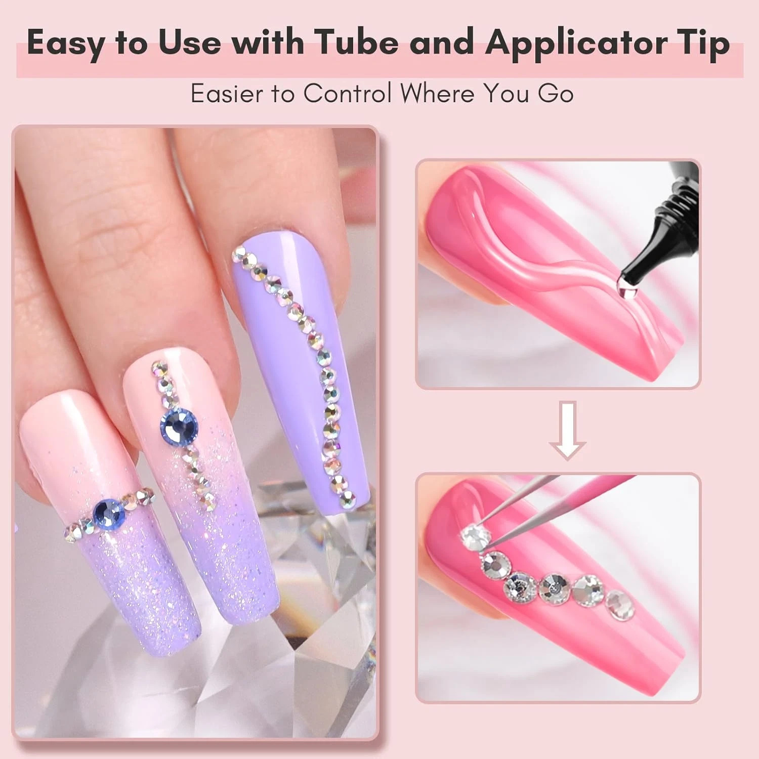 Makartt Rhinestone Glue for Nails: Super Strong Gel Nail Glue for Nail Charms