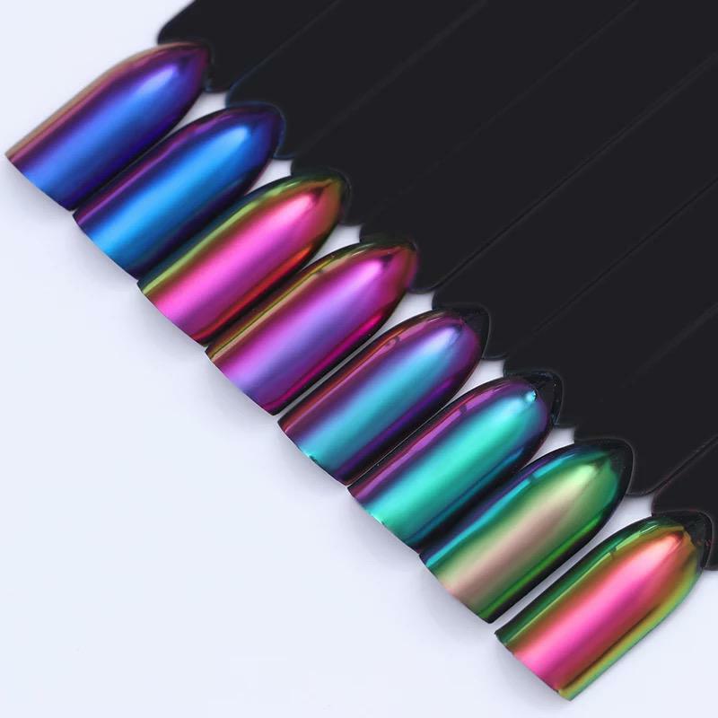 Chameleon Mirror Chrome Gradient Nail Powder Metallic Effect Duo Ombre Rainbow