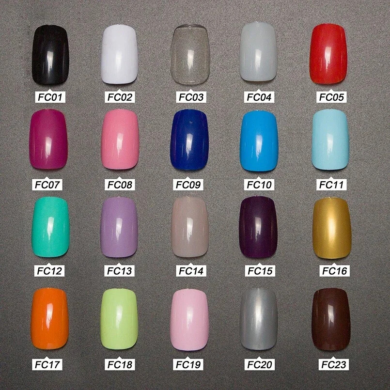 600pcs/pack Full Cover Acrylic Nail Tips Square Shape False Nail Tips 10