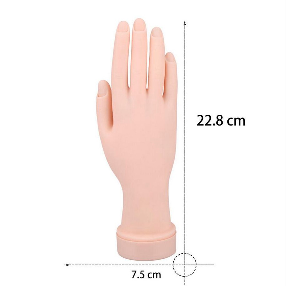 Flexible Silicone Nail Art Training Hand Movable Manicure Practice Tool Gift