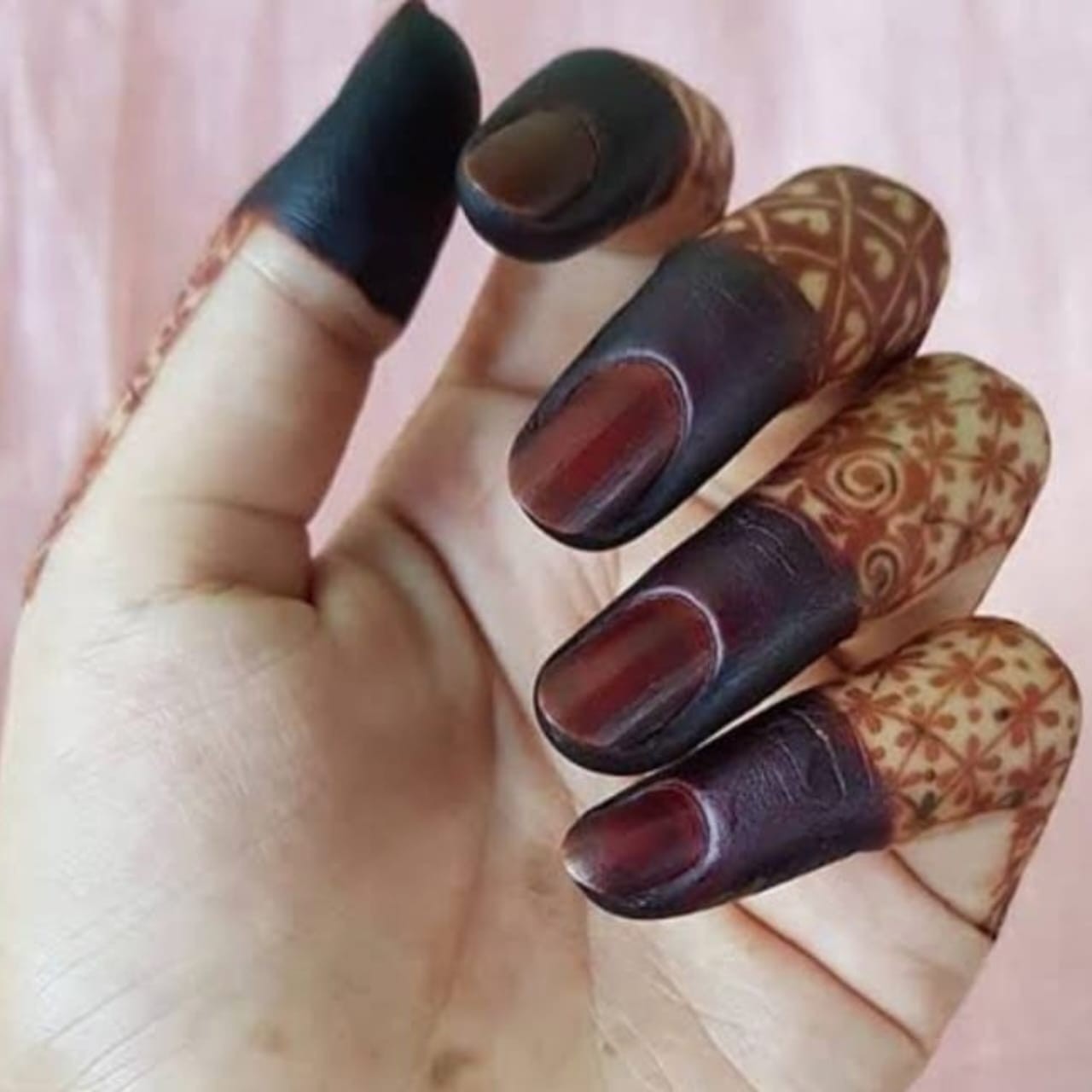 6 Nail Henna Cones Halal Dark Brown Stain Long Lasting Natural Chemical Free