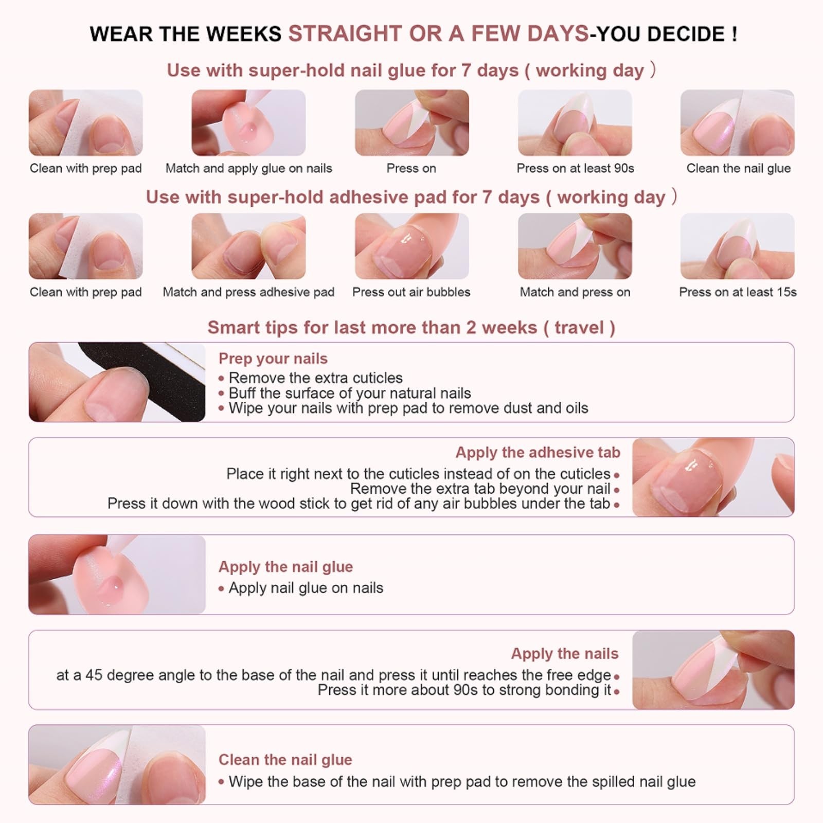 Long Square Press on Nails Fake Nails Artificial Nail Stick on Nail for , Red…