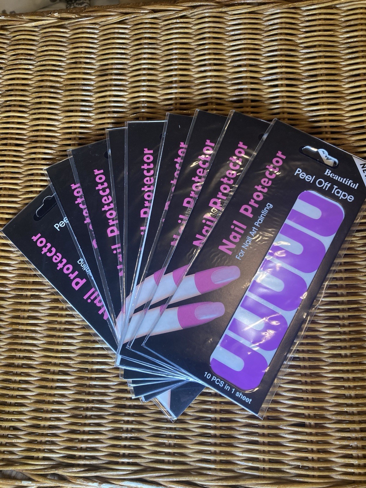 Lot of 9 Nail Protector Peel Off Fingers Tape Polish Skin Guard U-Shaped Sticker