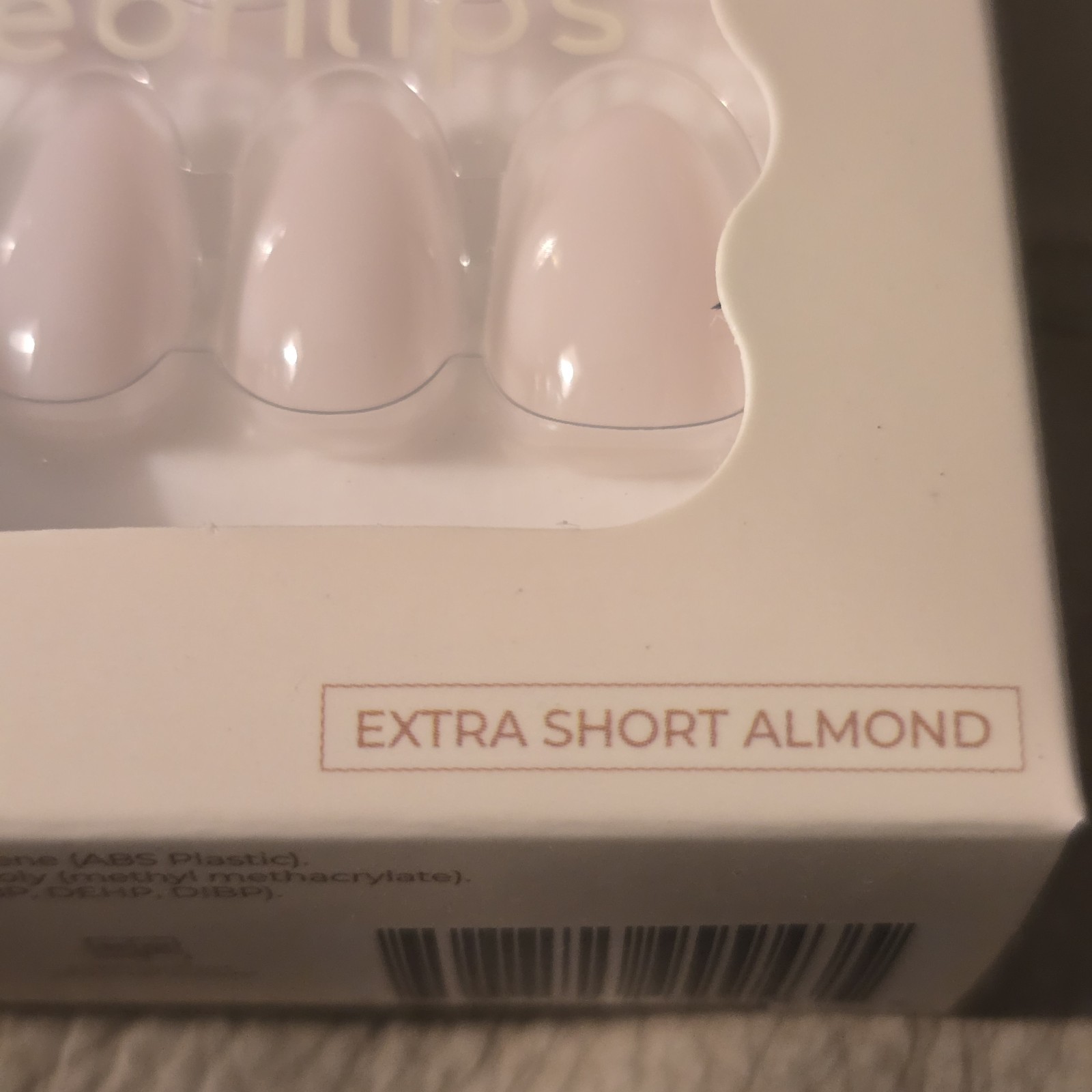 Celebritips Lot Short Almond/Coffin Pink + Remover & Glue/Glamnetics Seashell