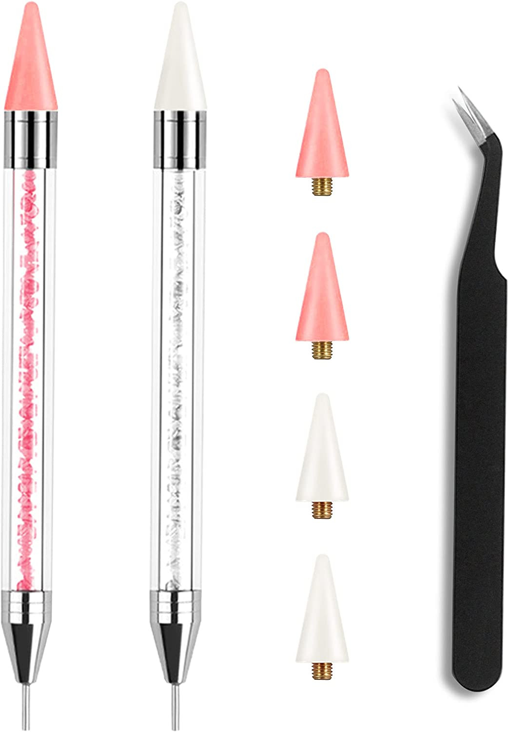 Rhinestone Picker Tool 2 Acrylic Handle Rhinestones Applicator Dual-Ended DIY…