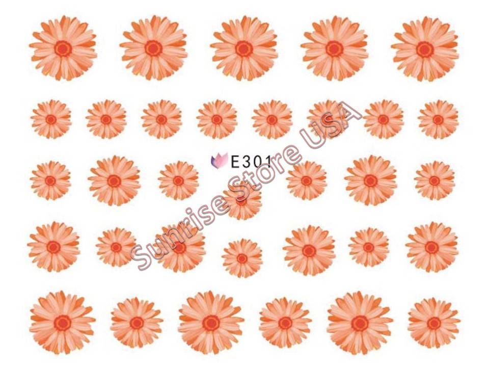 3D Nail Art Sticker Colorful Flower Daisy Flower Decals Manicure Peel & Stick