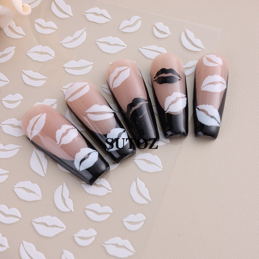 3Sheets Romantic Valentine Love Sex Mouse Lip Nail Art Face Arm Body Sticker NH6