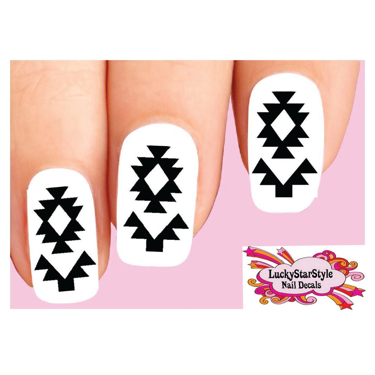 Waterslide Nail Decals Set of 20 – Native American Indian Design