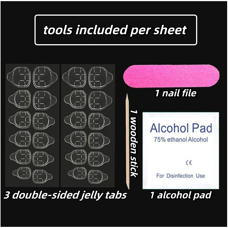 Double-Sided Nail Glue Tape Sticker Adhesive Tabs for Press on Nails 3-40 Sheet
