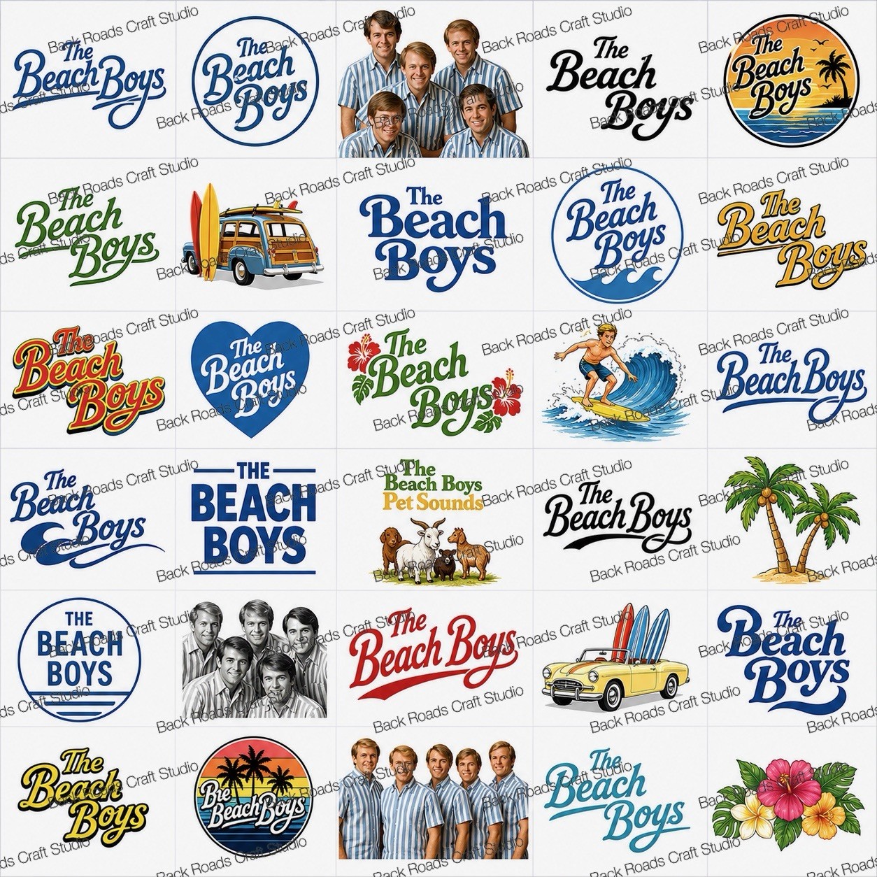 The Beach Boys Waterslide Finger Nail Decals Instructions Bonus set of 50 JM