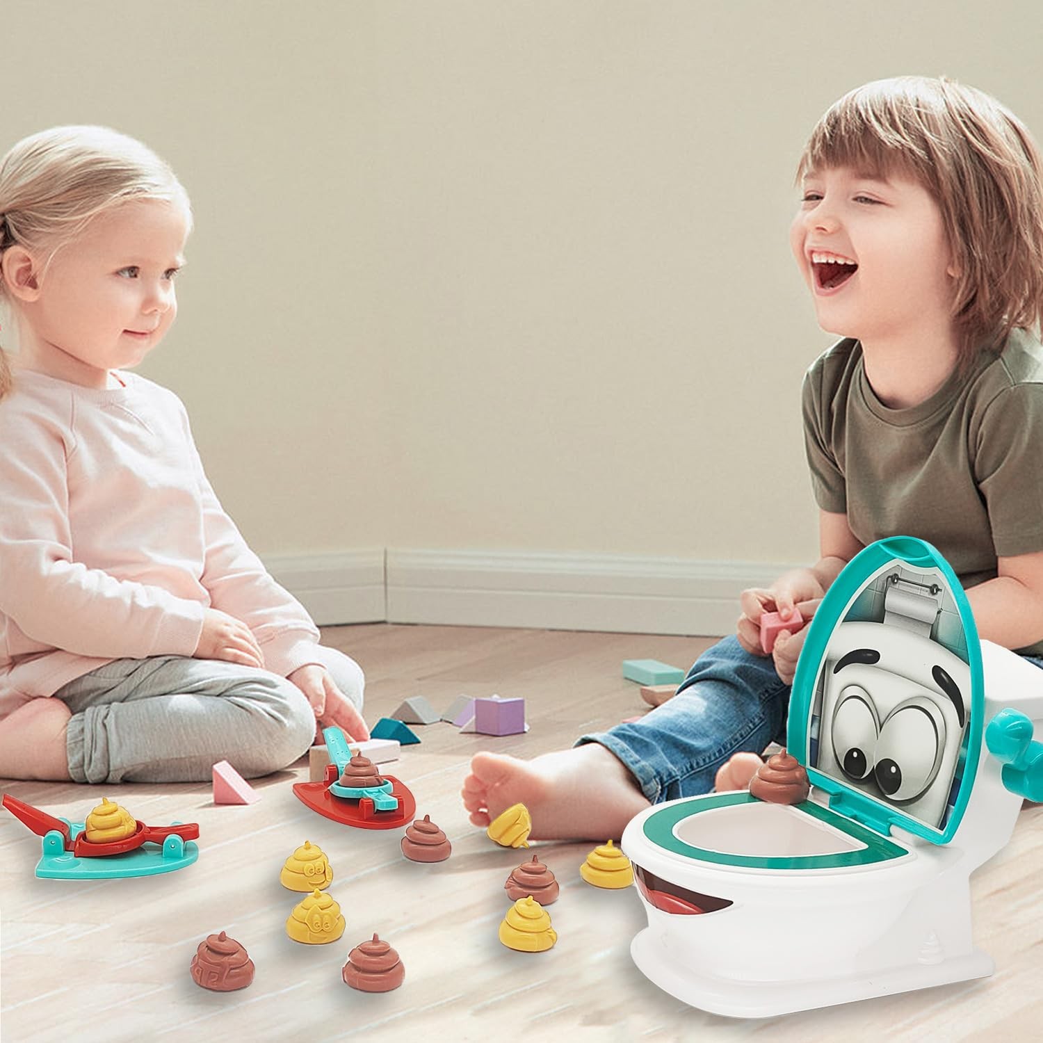 Anemeeoke Poop Family Game – Funny Shooting – Fast and Medium, White