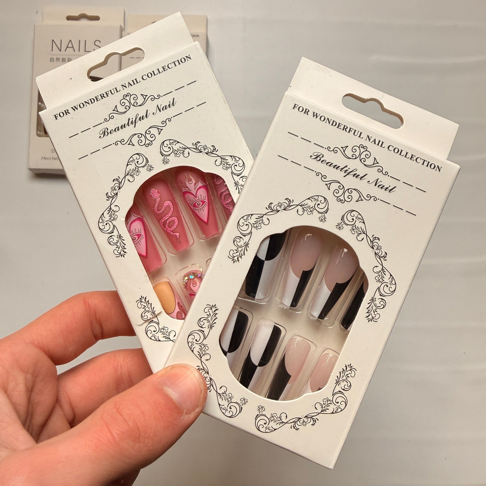 Lot of 10 Pack of 24 New False Press On Nails Assorted Designs and Colors №N49