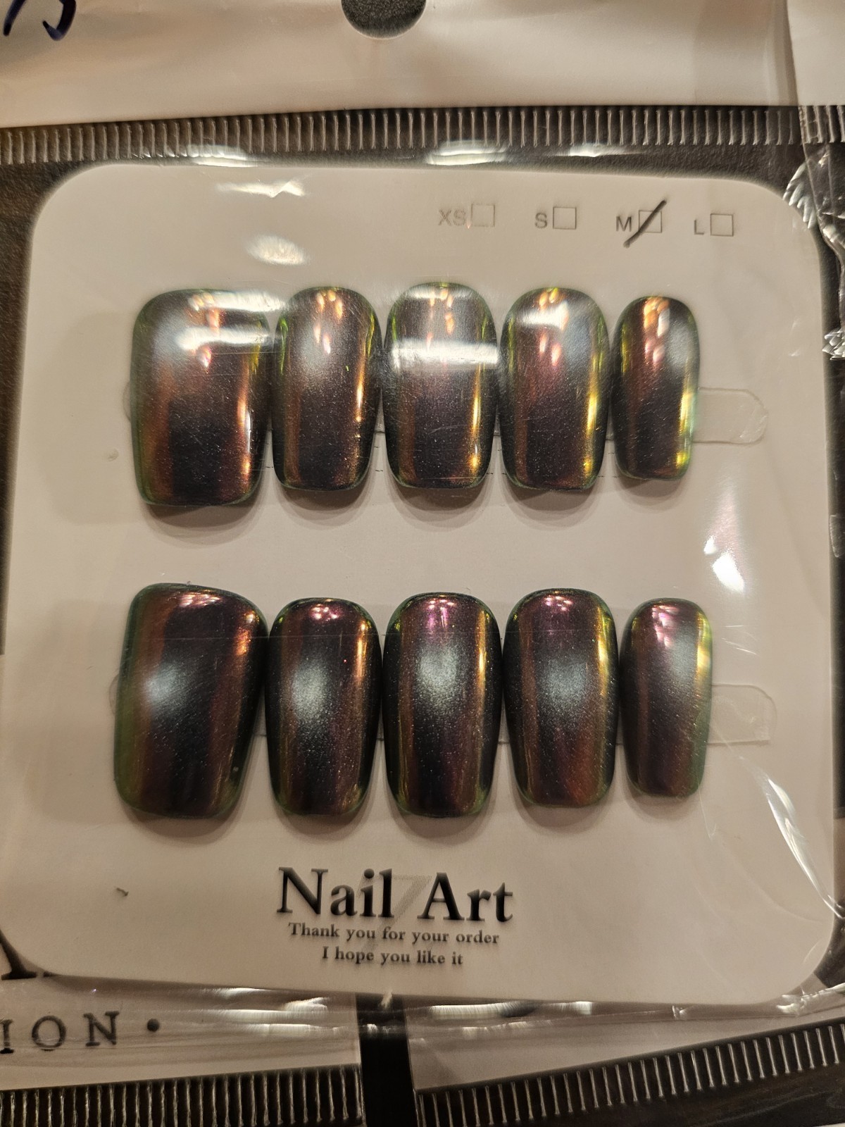 Size Medium – Medium Length Press-On Nails with Sticky Tabs Included. New In Box