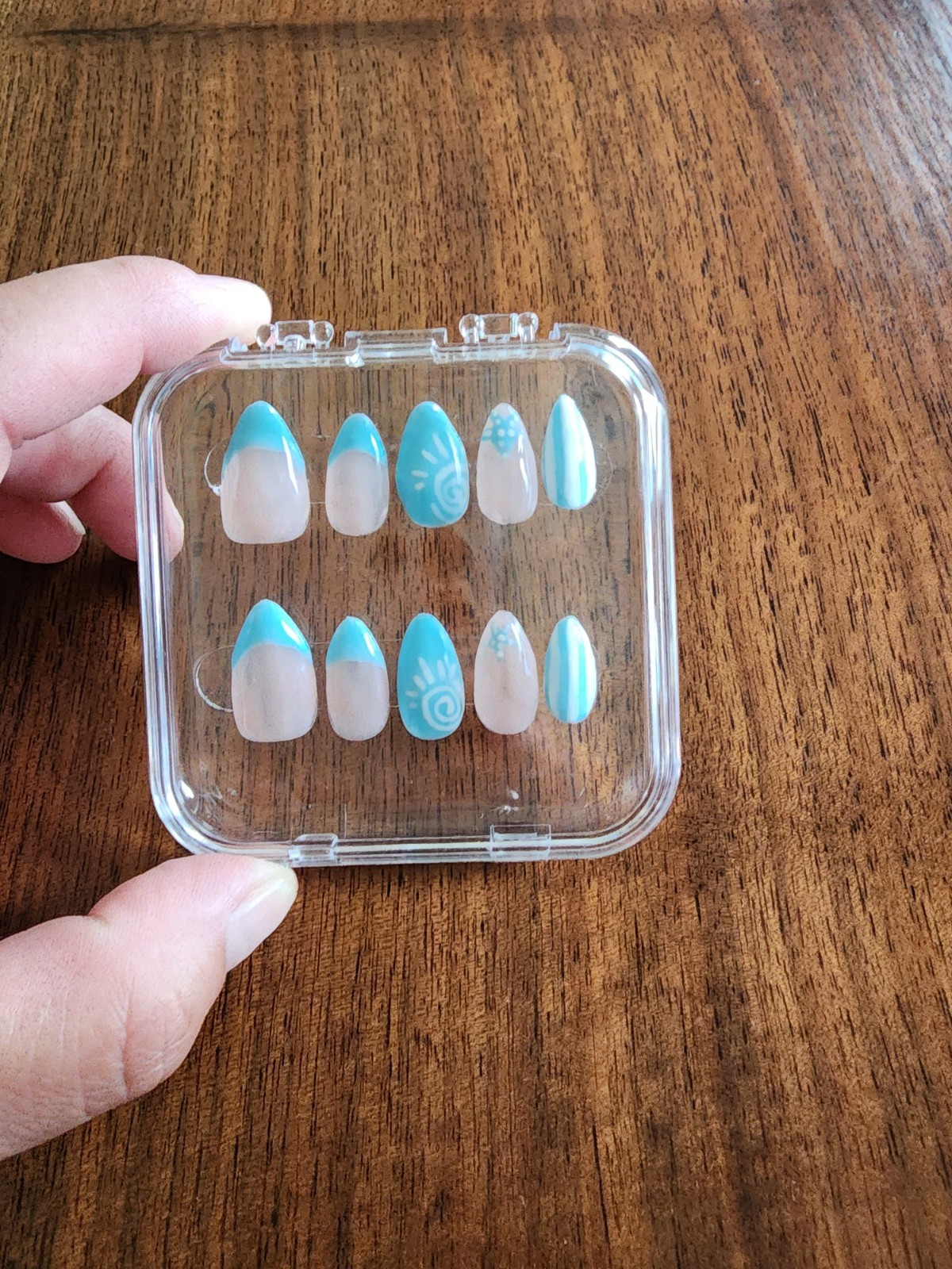 Custom Gel Press On Nails | 10 piece set with Kit | U Pick Shape & Size