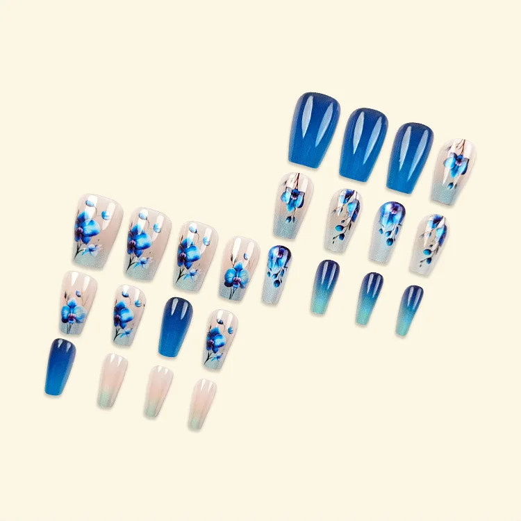 24pcs set Spring Summer Press On Nails Short Medium Long Fake Nails For Women