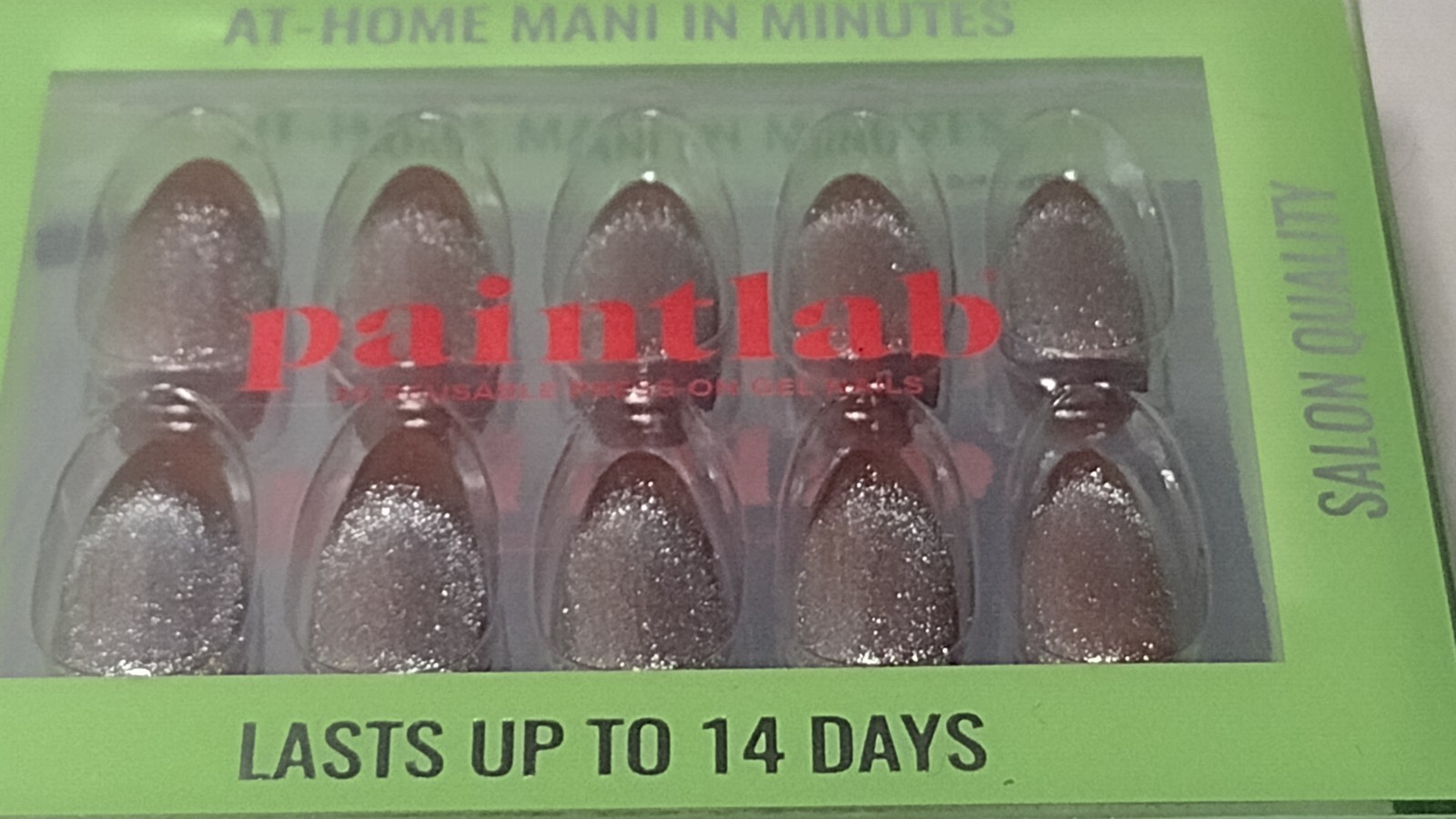 PaintLab 30pc Reusable Long Lasting GEL PRESS ON NAILS Medium Almond ROSE GOLD