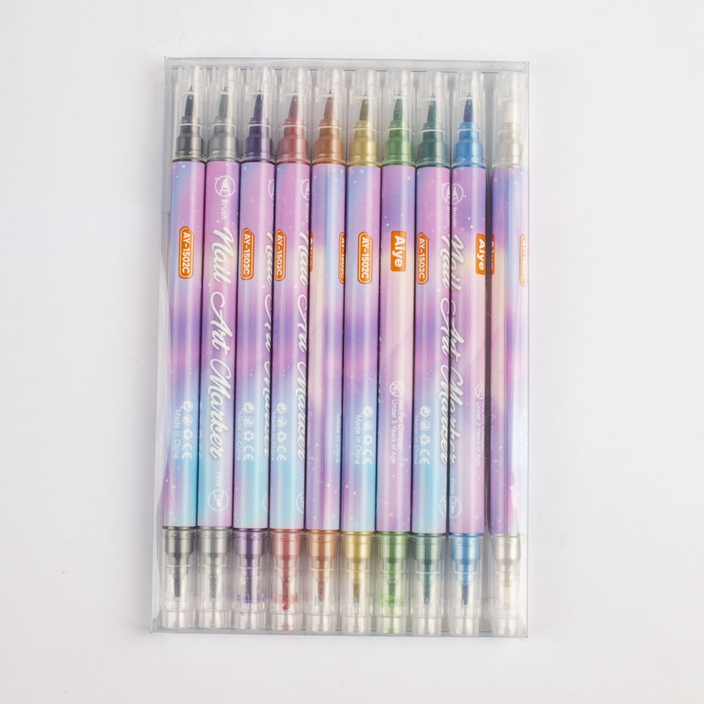 Nail Art Marker Pens Set with Vibrant Colors DIY Patterns for Professional JQ