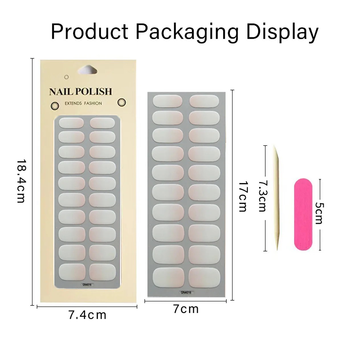 20Pcs Semi-Cured Gel Nail Stickers Full Cover Long Lasting DIY Nail Art Wraps