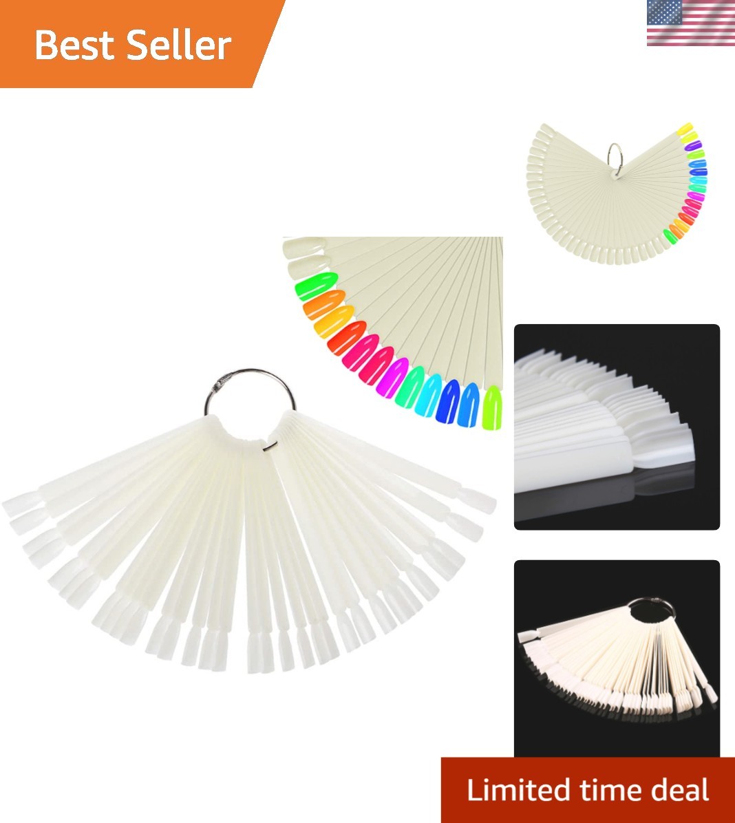 50 Pcs Nail Swatch Sticks with Ring for Easy Organization & Stunning Polish Art