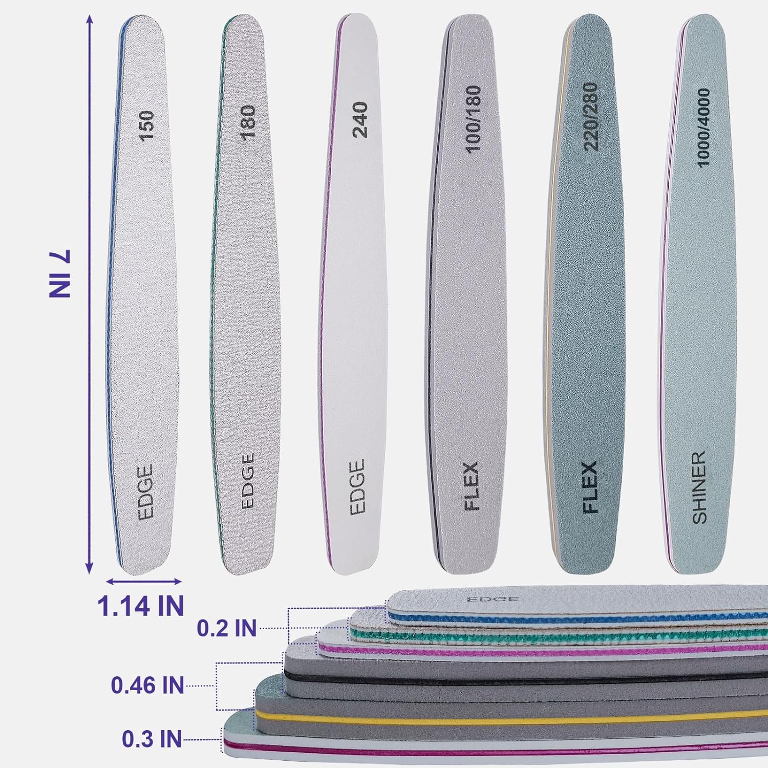 Nail File and Buffer Set, Profal Nail File Kit for Acrylic and
