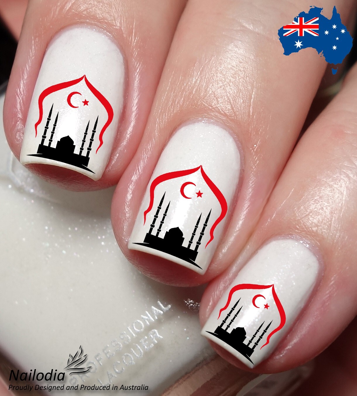 I love Turkey Flag Nail Art Decal Sticker Water Transfer Slider – Turkish Theme