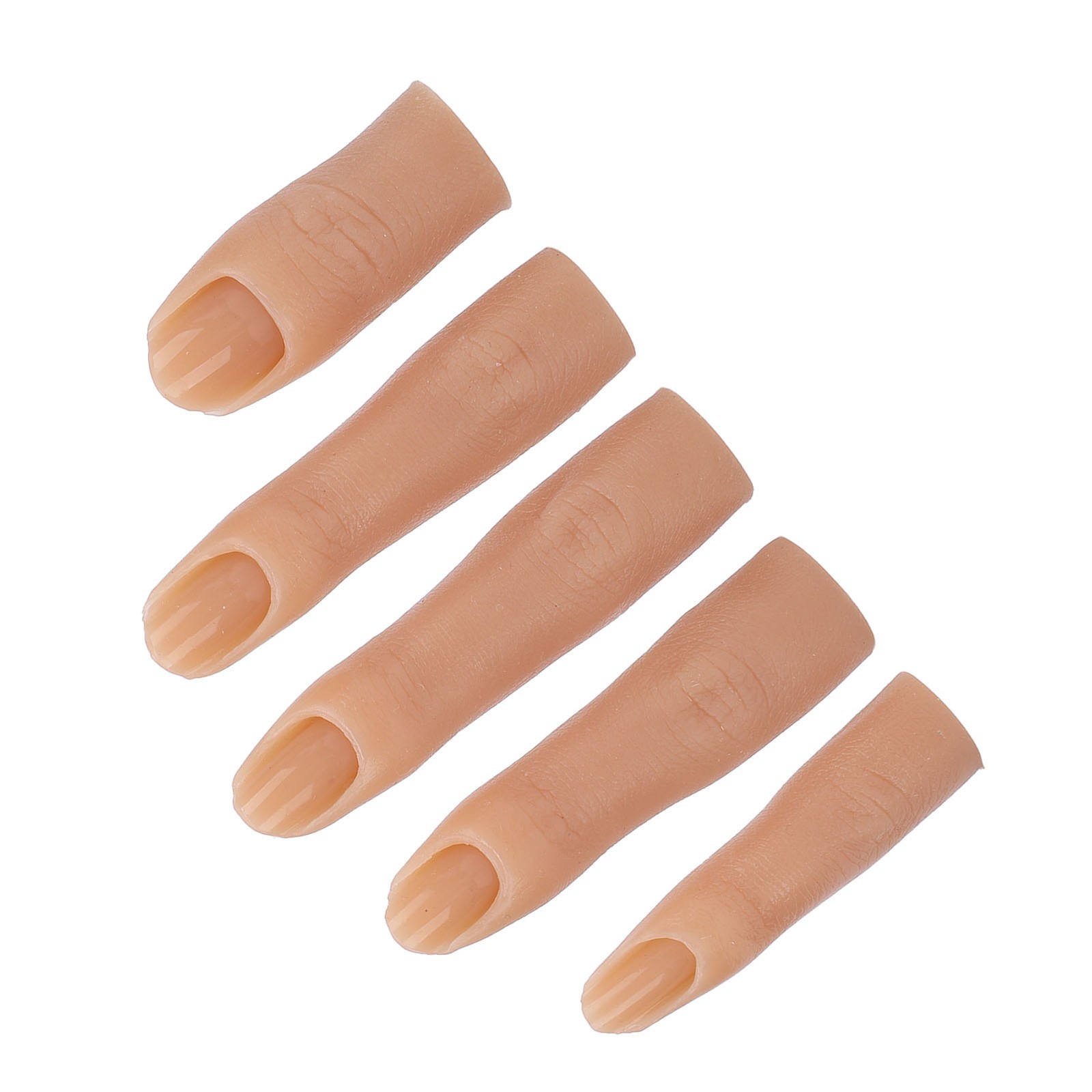 5 Pcs Silicone Nail Practice Finger High Elasticity For Nail Art Easy To Use