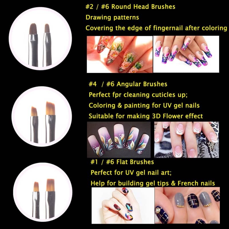 20pcs Pro Nail Art Brush Set Detail Liner Dotting & Silicone Tools w/ Case