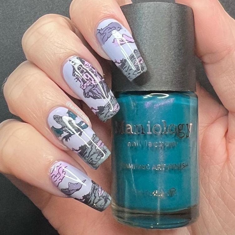 Mythical Creatures: Horns & Flames (MXM070) – Nail Stamping Plate
