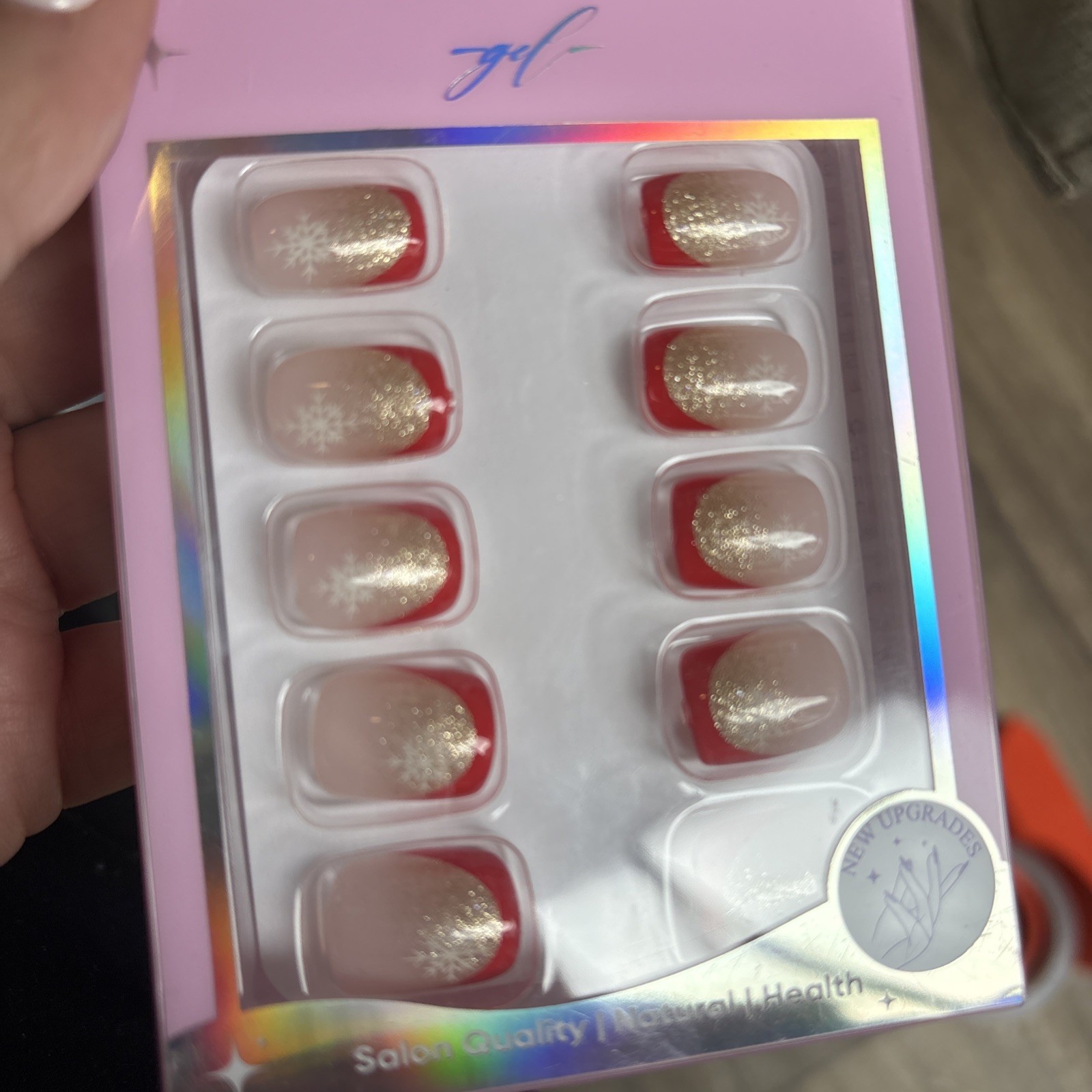 Jofay Fashion Press On Nails Christmas Edition, Squoval & Almond Glue Included