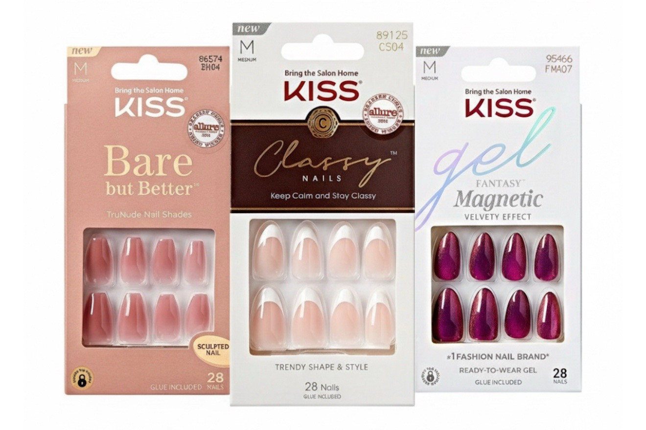 KISS Press-On Nails Gel Fantasy Magnetic Velvet & Bare But Better Ombre TruNude
