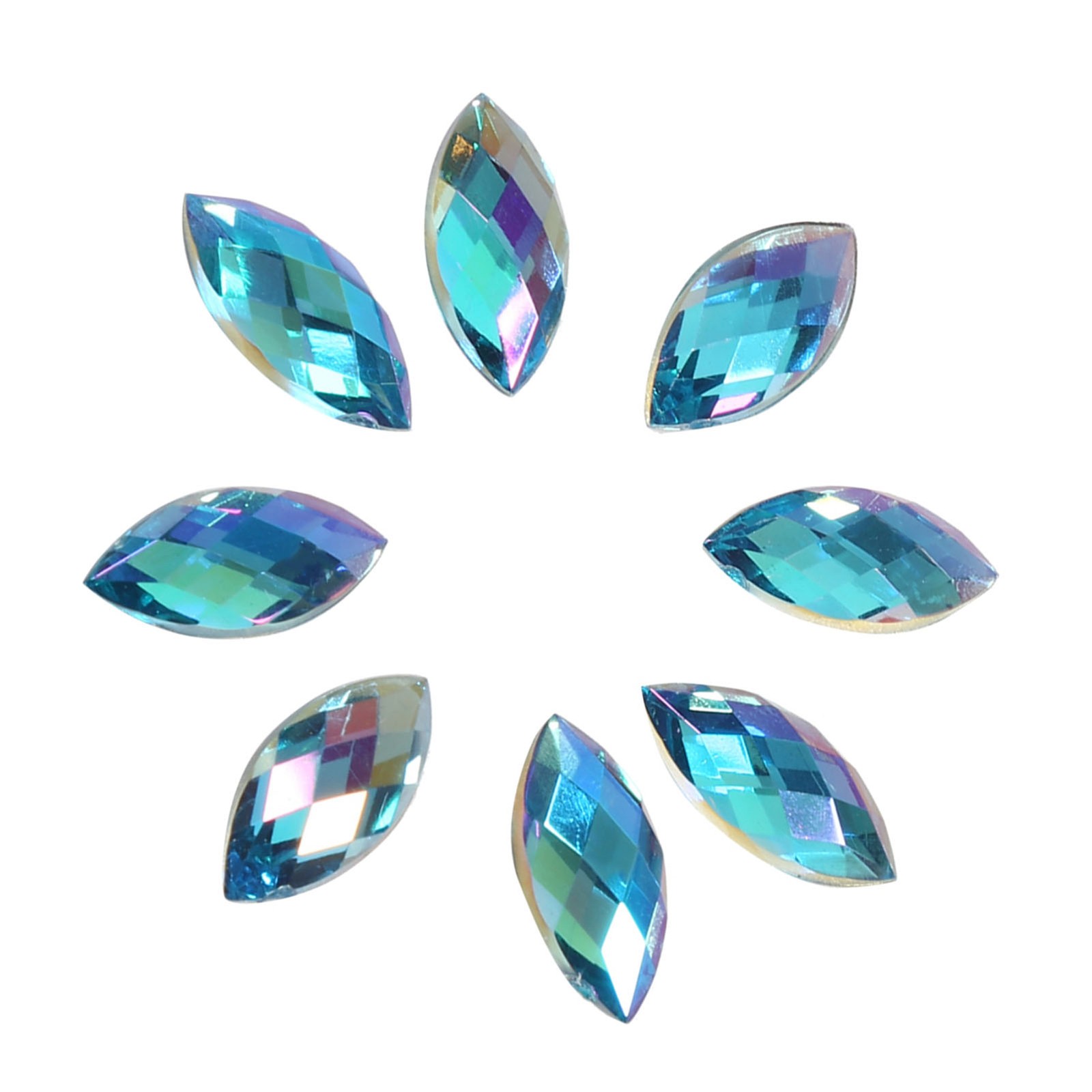 ¦Colorful Horse Eye Shape Acrylic Rhinestones Flat Back Art Accessories(Light