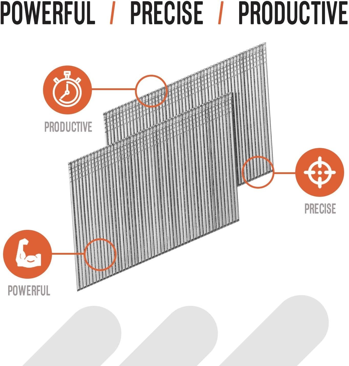 Paslode 650232 16 Ga Angled Finish Nails 2.5″ – 2,000/Box