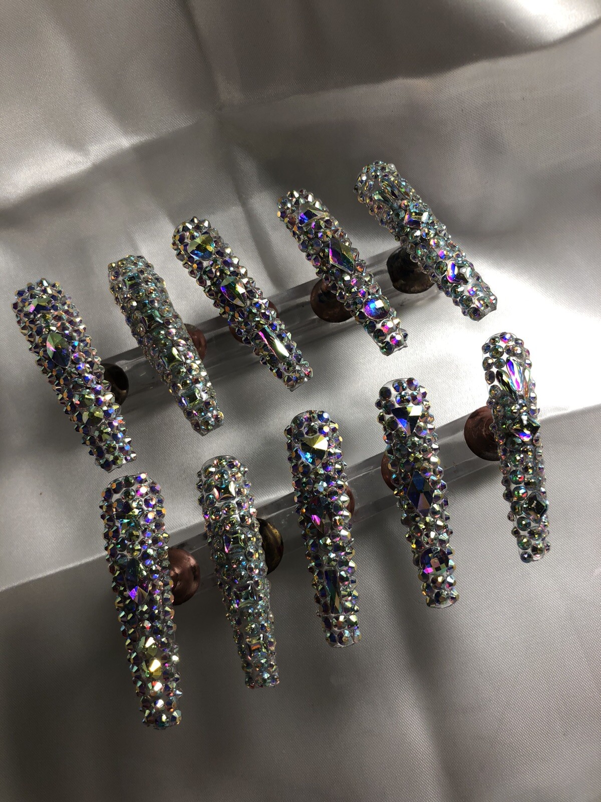 Z NAILZ! Stunning Set Of Completely Jeweled 3XL Handmade Custom Press On Nails