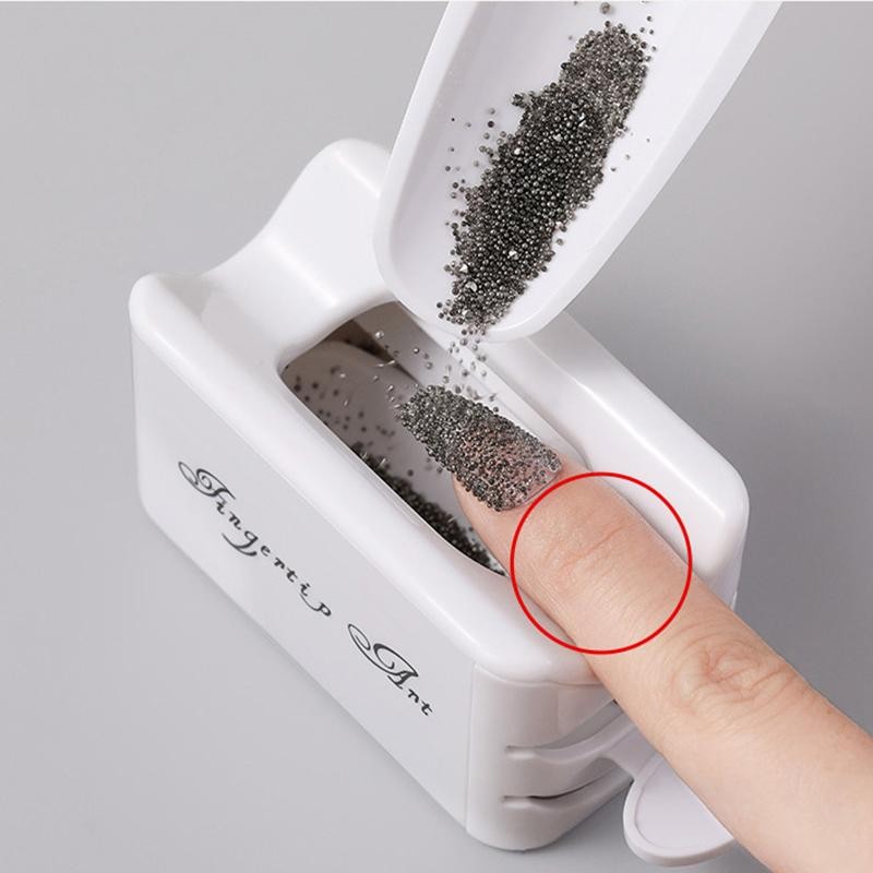Nail Art Glitter Powder Sequins Set Double Layer Manicure Tool Rhinestones Gems